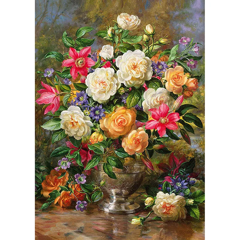 Handmade needlework diy diamond painting kit diamond embroidery plant full rhinestone flower cross stitch diamond painting rose