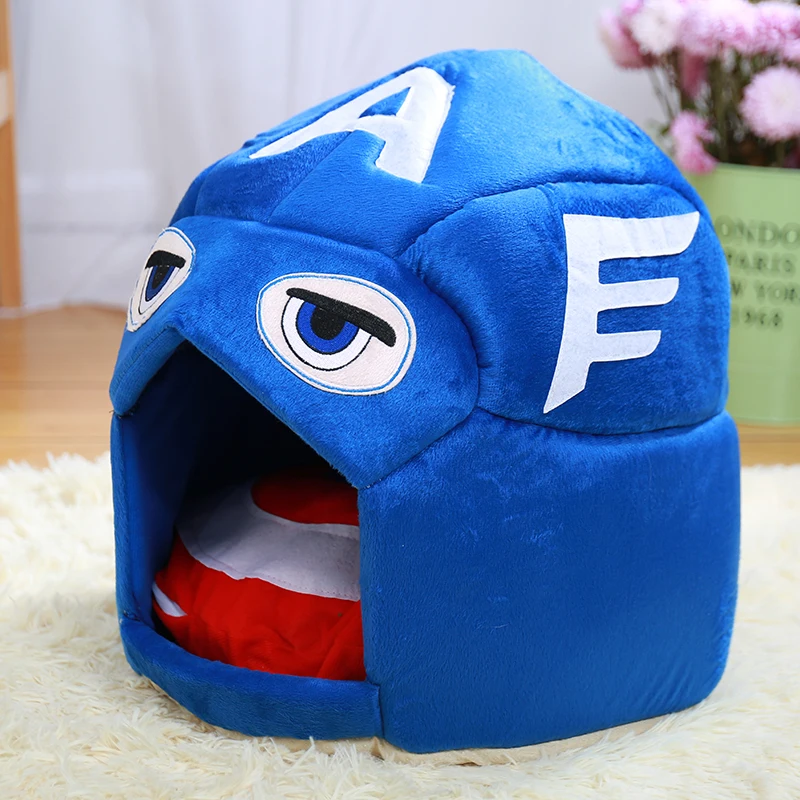 

Creative Captain America Shape Cat House Warm Soft Short Plush Pet Dog Nest Foldable Dog Bed Cushion Winter Thicken Puppy Pad