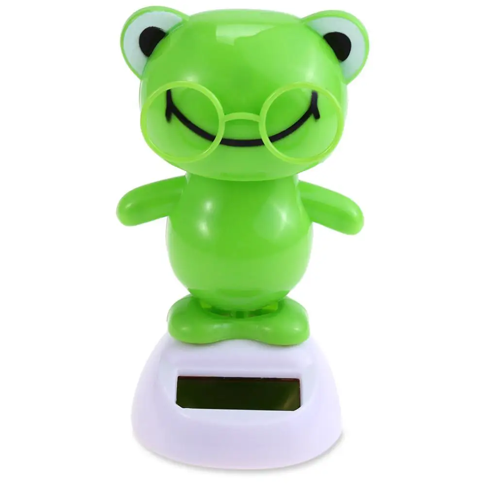 

New Cute Swinging Cartoon Frog Solar Power Car Interior Dashboard Ornament Gift