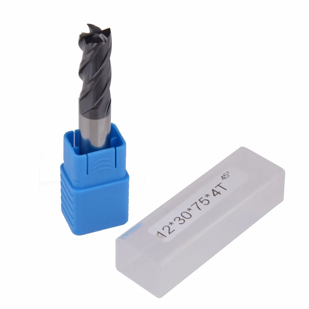 

1Pcs HRC45 d12*30*D12*75L Four Flutes Micro Solid Carbide Face End Mill CNC Milling Cutter Bits For Steel Milling