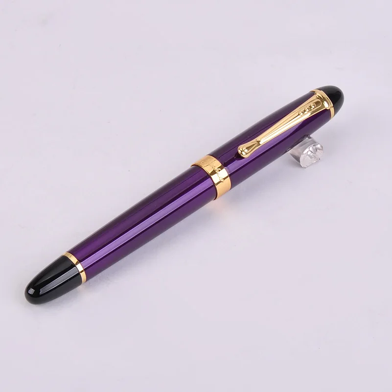 Подлинная Jinhao 450 перьевая ручка полностью Металлическая Золотая Роскошная ручка с зажимом 22 цвета 0,5 мм перо Iraurita бизнес школьные принадлежности - Цвет: Purple