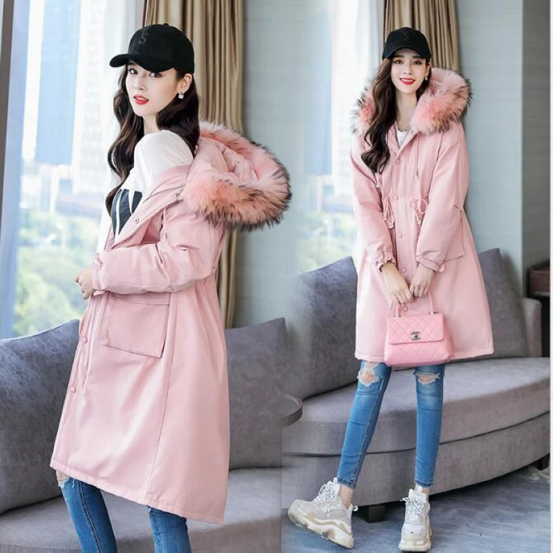 

2018 winter new down coats,raccoon fur hooded women's down jackets long down garments winter coat Free shipping W7302