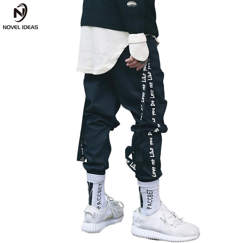 Cinta Hip Style Casual Hop Extraíble Nueva Pantalones Para Negro Hombres Ideas Streetwear Hombre gris Moda 2018 Brand Street OWqUzWxw6B