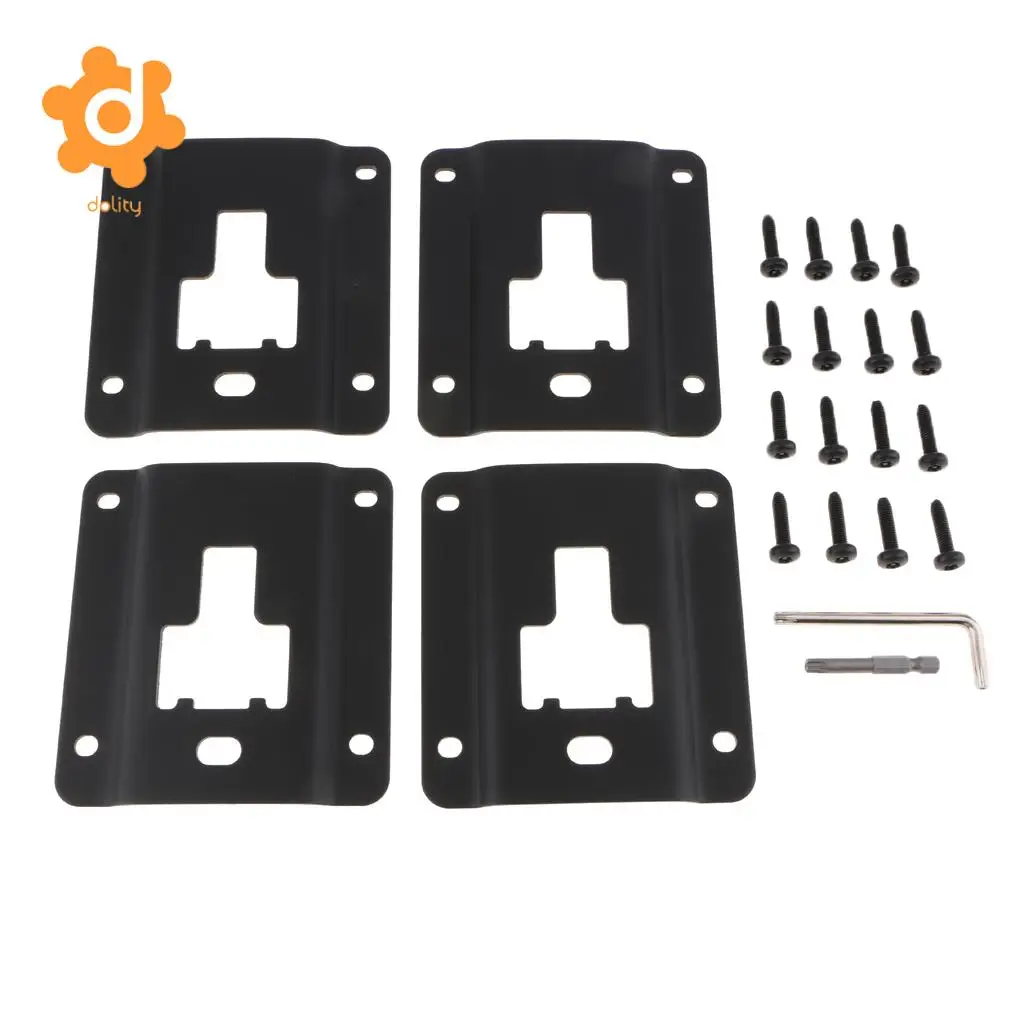 Compatible Ford (15-18) F150 F250 F350 Truck Bed Tie Down Panel Bracket, Bed Load Hook Reinforcement Panel 4PC Anti-Theft Screws