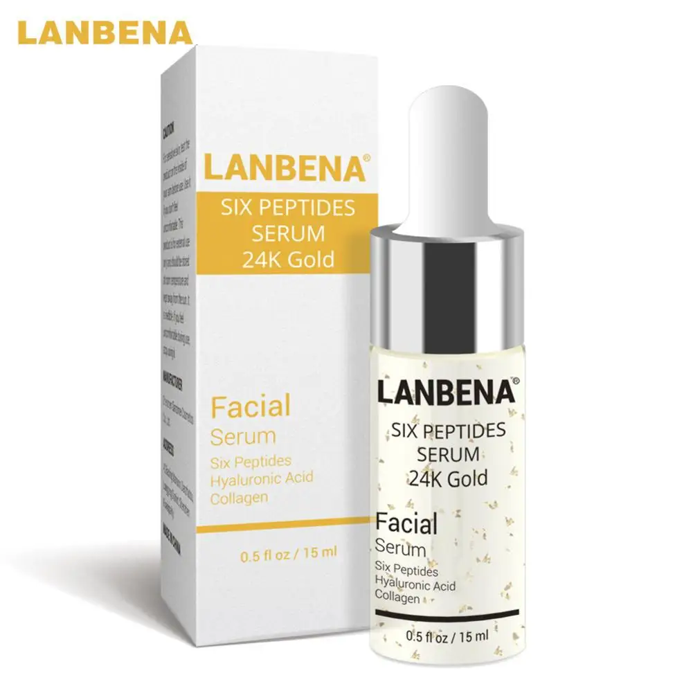 

LANBENA Vitamin C Serum+Six Peptides Serum Anti-Aging Anti-Wrinkle Moisturizing Whitening Brighten Essence Skin Care 15ML