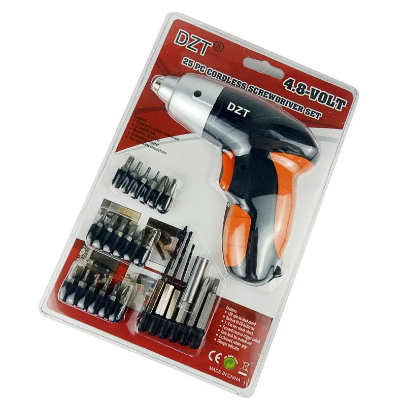 

25 in 1 Charging type 4.8V Pistol drill Handheld Screwdriver Mini Electric Screwdriver Set Plug Power Hand Tool Set