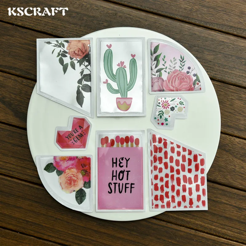 Набор карманных наклеек KSCRAFT из ПВХ для скрапбукинга Счастливого