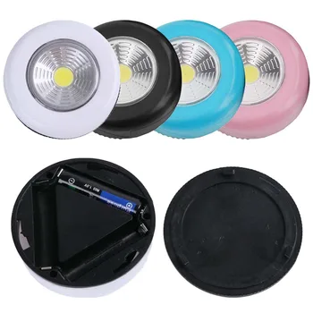 

3W Battery Powered Kitchen Cabinet Closet Push Tap Home Stick On Lamp Blub COB LED Cordless Stick Tap Wardrobe Touch Light Lamp