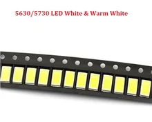 200pcs 5630 SMD 5730 LED Surface Mount Led White 0.5w Ultra Birght Led Diode Chip Warm White 3200k & 6500k 0.5W-150Ma 3.2~3.4V