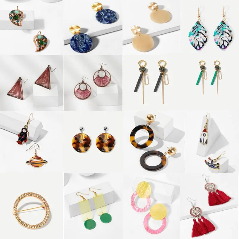 

XEDZ Fashion Hot Sale Various Colors Various Shapes Earrings Stud Earring Charm Generous Beautiful Woman Ear Jewelry