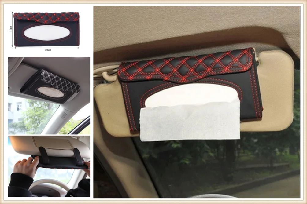 Car interior sun visor tissue box supplies clipboard paper towel rack for Toyota FJ Cruiser RAV4 CROWN REIZ PRIUS COROLLA