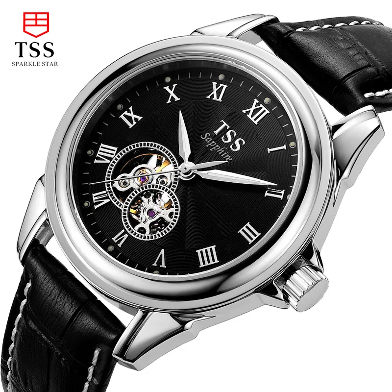 2016 Luxury TSS Brand Men s Watch Automatic Mechanical Watches leather 100m Waterproof Male Casual Business