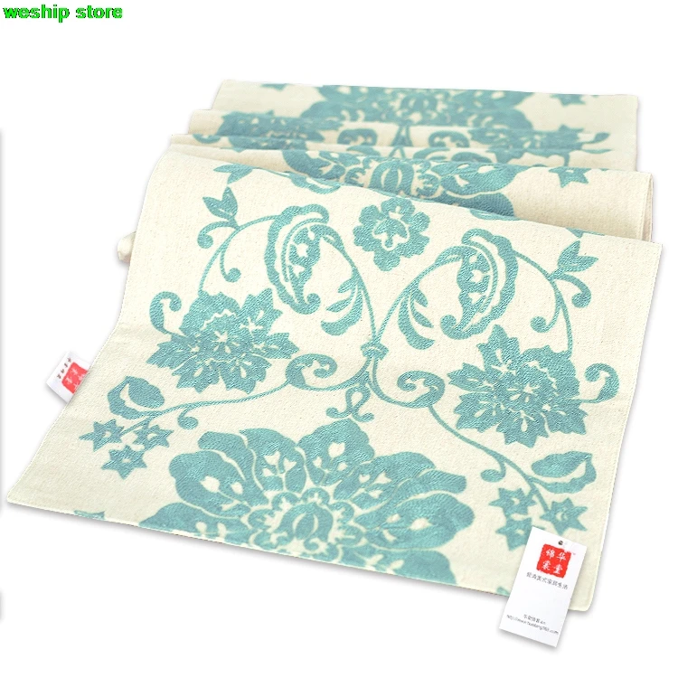 High-end fashion Contracted rural Simple Double cotton and linen cloth Embroidery Table flag High-end fashion Contracted rural Simple Double cotton and linen cloth Embroidery Table flag