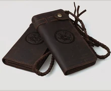 Vintage Crazy Horse en cuir hommes portefeuille hommes en cuir véritable portefeuille hommes bourse à la main style long embrayage sac porte – monnaie sac d’argent