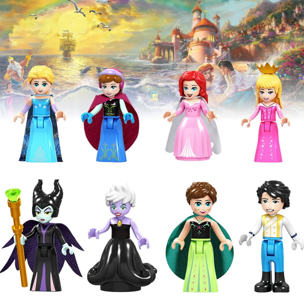 

Beauty The Beast Belle Figure Prince Princess Cartoon Building Blocks Compatible LegoINGly Mini People Action Toys for Children