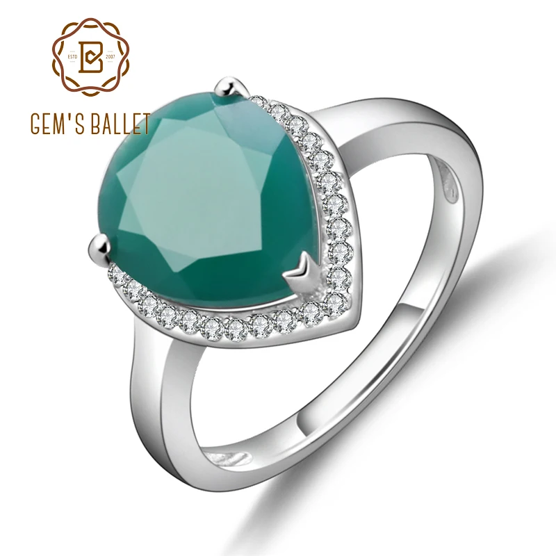 Женское кольцо из серебра 925 пробы с зеленым агатом|fine jewelry|gemstone jewelryjewelry engagement ring |
