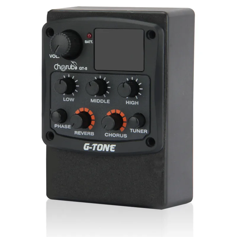 Cherub G-Tone GT-5 Акустическая гитара предусилитель пьезо звукосниматель 3-полосный эквалайзер Эквалайзер встроенный хроматический тюнер с эффектами реверберации/хора