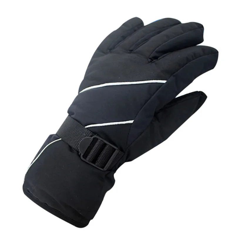 Лыжный ветрозащитный теплые перчатки противоскользящие износостойкие для катания на горных лыжах снегоход Водонепроницаемые зимние Мотоциклетные Перчатки - Цвет: Черный