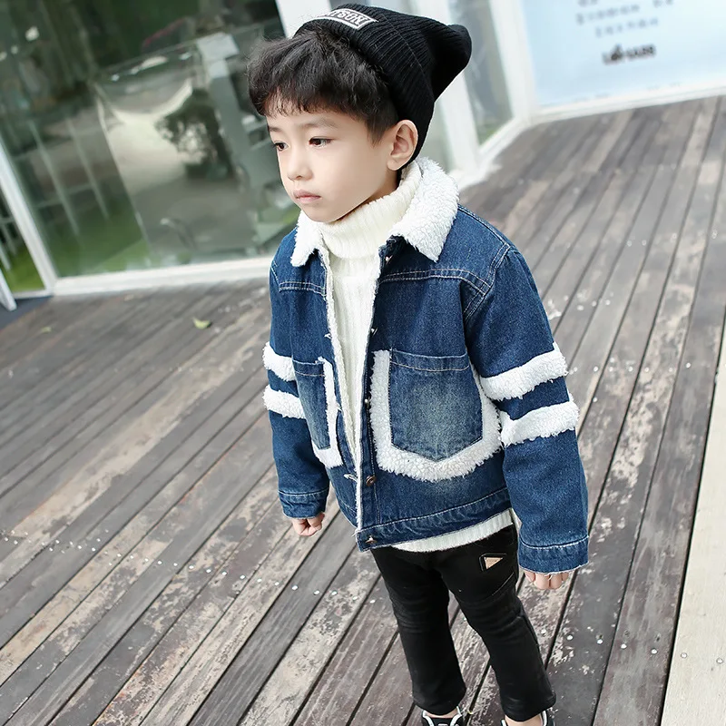 Boys Demin Jackets Fashion Classic Thicken Winter Children's Jackets