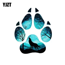 Yjzt 13 cm * 15.9 cm criativo lobo pegada quebra-cabeça decalque pvc motocicleta carro adesivo 11-00533