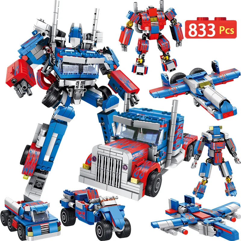833 шт., детская игрушка-робот, серия Technic, аниме-трансформация, фигурка, игрушка, 2 размера, робот-машина, модель игрушки для мальчика