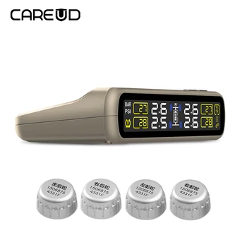 

Promotion Solar TPMS CAREUD T881 Tire Pressure Monitor 4 External Sensors Tire Pressure Wireless Alarm Cecurity System