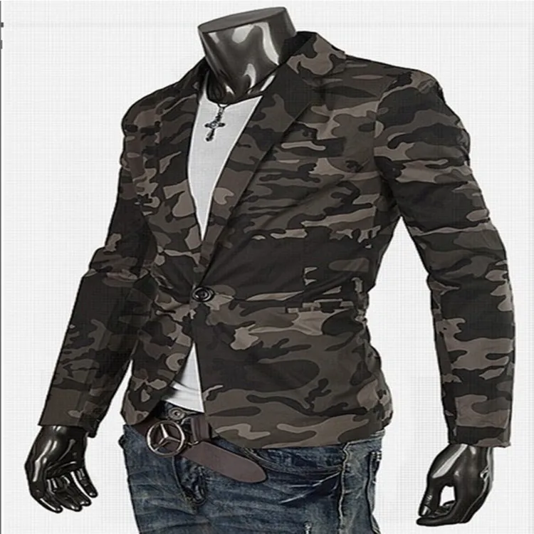 blazer men Military style camouflage fashion trade cotton casual slim