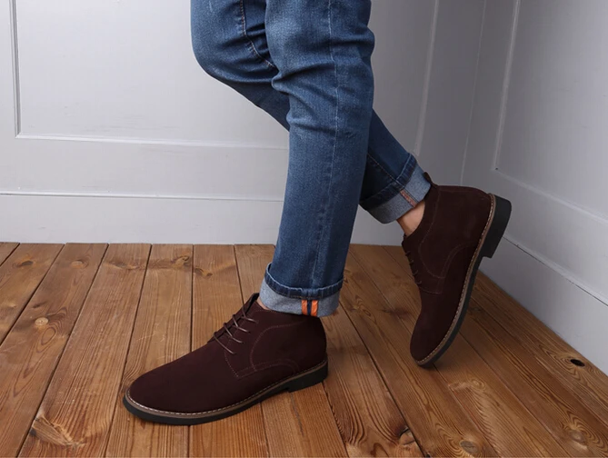 2015 100% cuero genuino botines de piel cálido Brand negro gamuza hombre  invierno botas de cordones hombres zapatos de invierno la nieve|boot  jack|shoes women bootshoes company in china - AliExpress