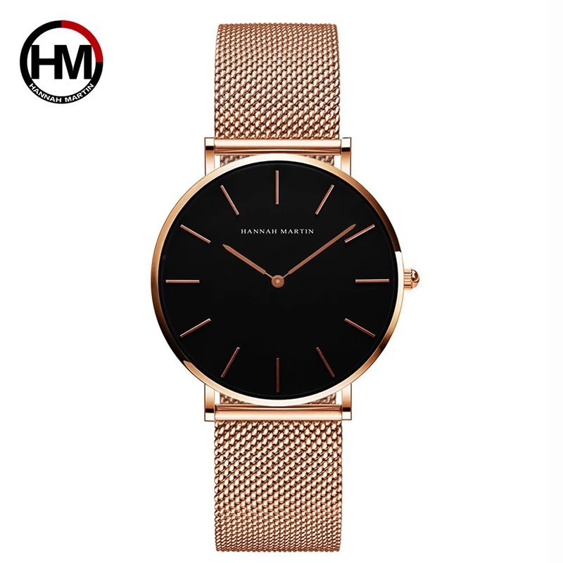 

Japan Quartz Movement High Quality Women Watch Stainless Steel Mesh Belt Waterproof Ladies Wristwatches Bracelet Dropshipping