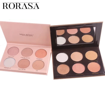 

6 Colors Highlighter Palette Professional Make Up Pressed Contour Pigment Face Glow Kit Shimmer Mineral Powder Bronzer Cosmetics