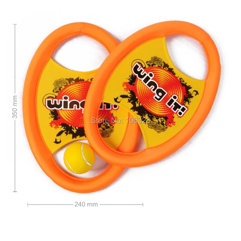 2 in 1 Cloth Flying Disc Racket with PU Ball, Family Interesting Beach