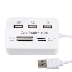 Micro USB Hub Combo 2,0 3 портовый считыватель карт высокое Скорость многопортовый usb-адаптер дропшиппинг April27