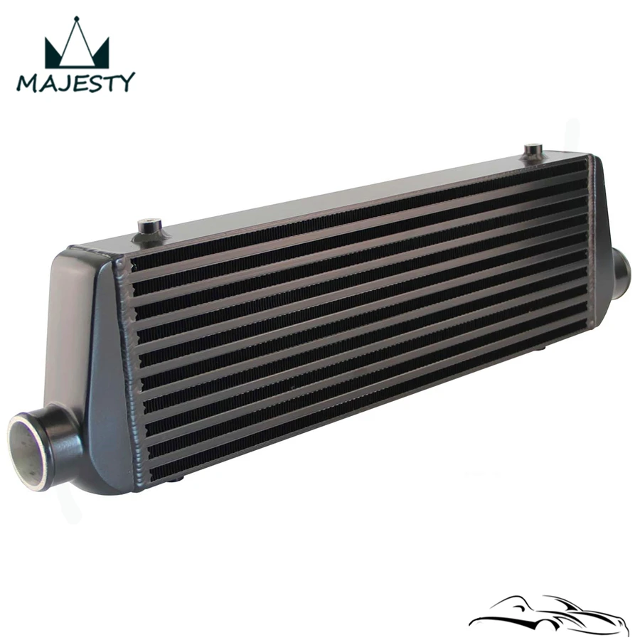 

Universal Front Mount Bar&Plate Intercooler 550*180*64 In/Outlet 2.25" FMIC 32PSI Black