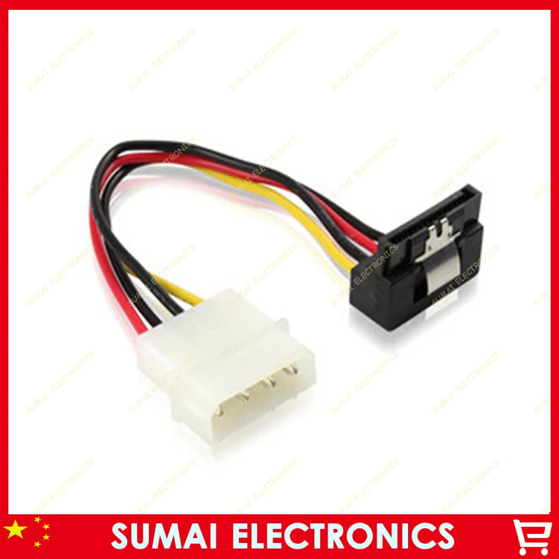 

Elbow SATA power cable large mouth 4P SATA cable power cord Angle with card buckle serial hard disk power port Free shipping