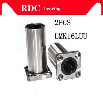 

2 pcs LMK16LUU 16mm High quality long type flange bearing linear bush 3d priter XYZ CNC parts LMK16L for 16mm linear guide rail