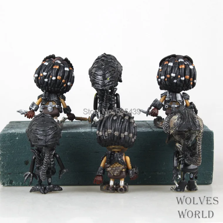 

Hot ! NEW 6PCS/set 8cm Q version Predator Series Predator Anniversary Jungle Hunter action figure toys Christmas toy