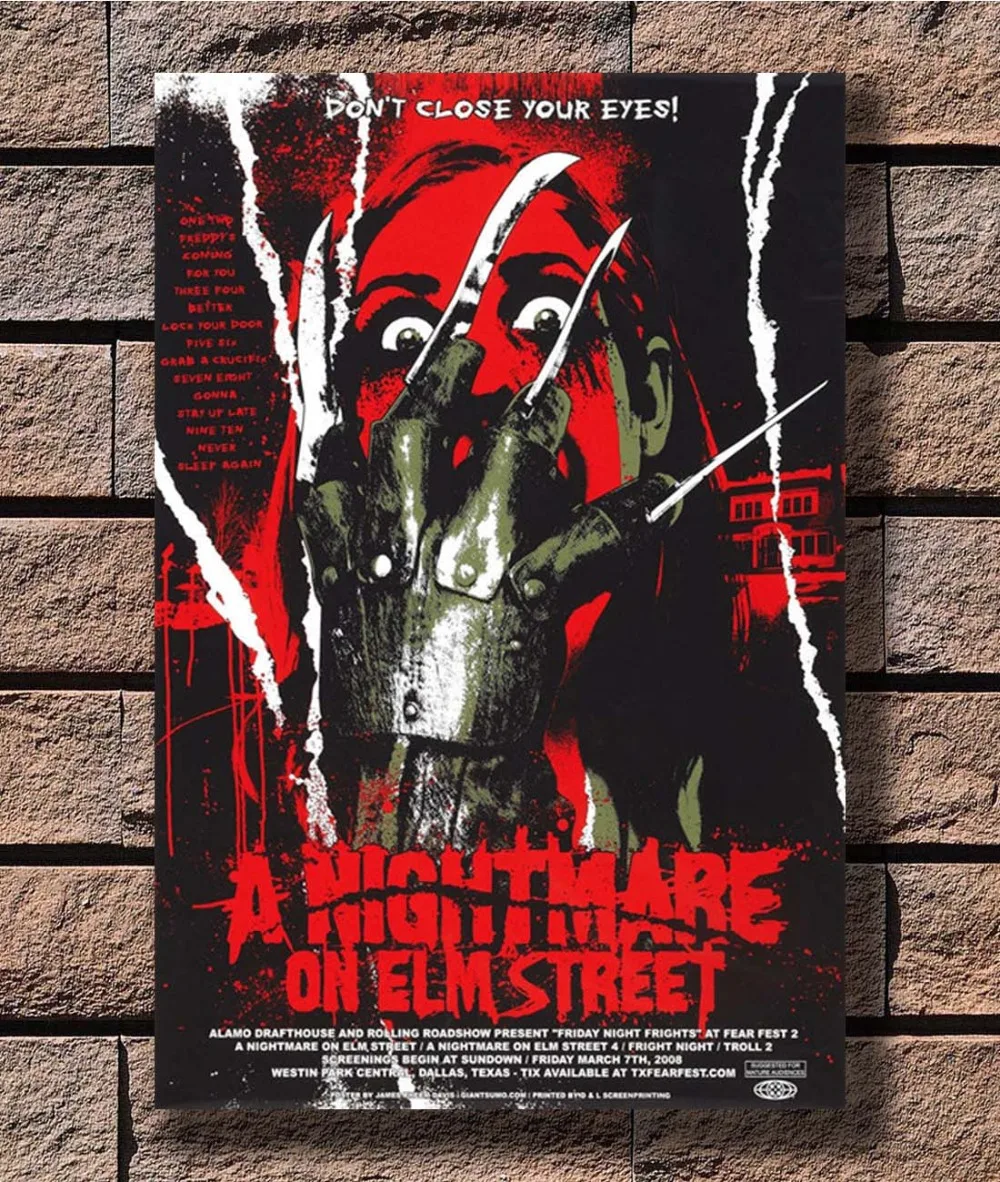 2010 A NIGHTMARE ON ELM STREET Movie Silk Fabric Poster Horror Freddy Kruger