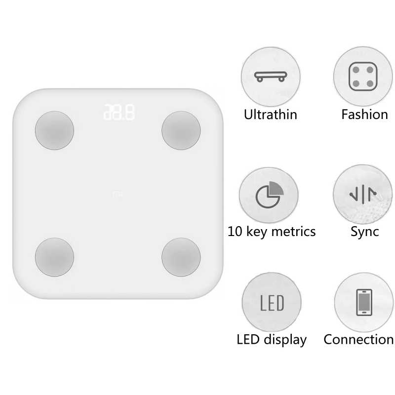 Оригинальный Xiaomi Smart Body Fat Scale весы состава тела точные показатели здоровья