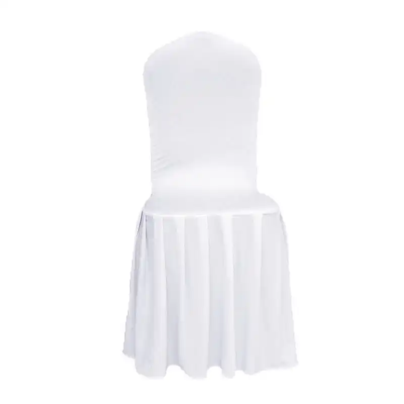 Livia Event Tex Blanc Lycra Chaise Couvre Plinthe Plissee Pour Les