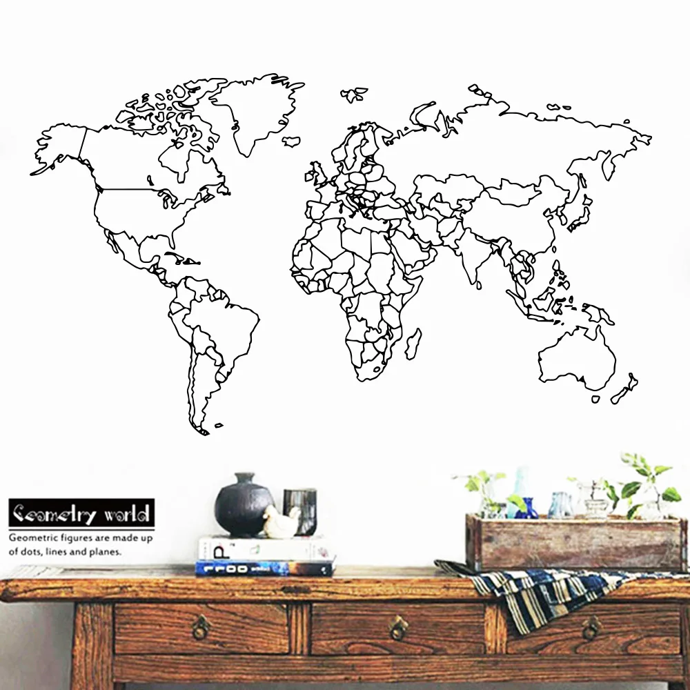

Modern World Map Wall Sticker For Bedroom Decor Kids Rooms Diy Room Decoration Vinyl Art Decal Wall Paper Murals