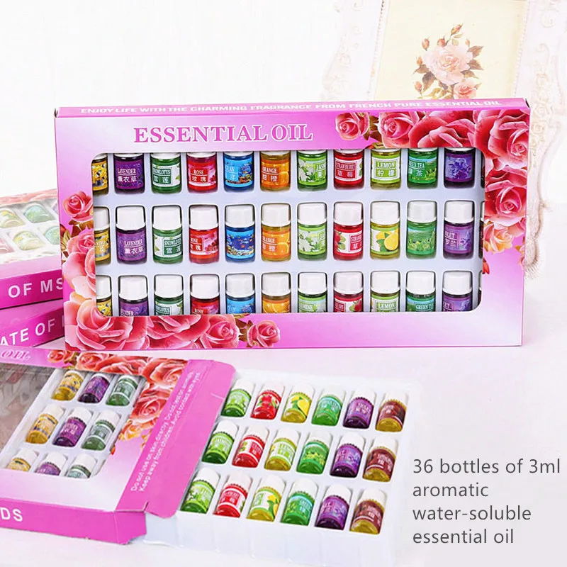 

36 bottles 3 ml of natural aromatic plants aromatherapy essential oil Humidifier use aromatherapy oil soluble