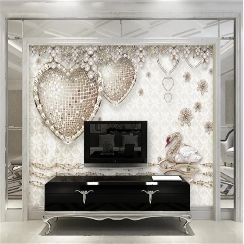 Beibehang фреска на заказ фотообои изысканный романтический трехмерный сердце-образные украшения Гостиная ТВ фон обои