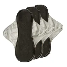 3 шт. моющийся бамбуковый уголь тканевые менструальные прокладки ночные женские гигиенические прокладки для трусов гигиенические салфетки