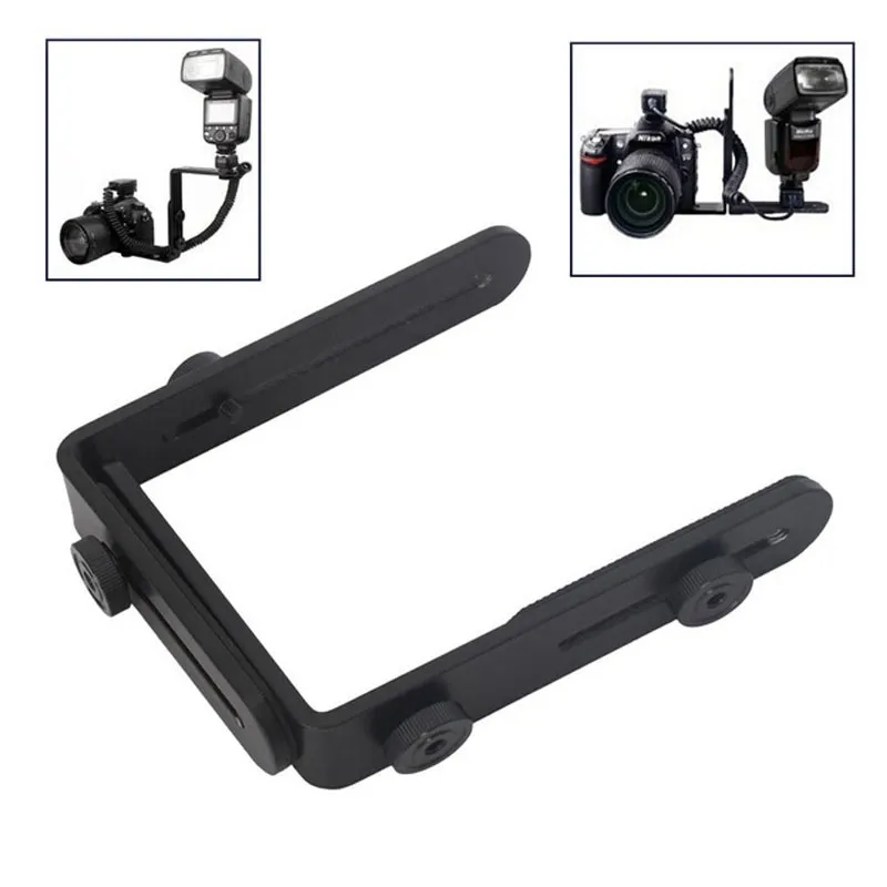 

Dual-L Universal Adjustable Flash Bracket For Canon Nikon Sony Pentax Camera