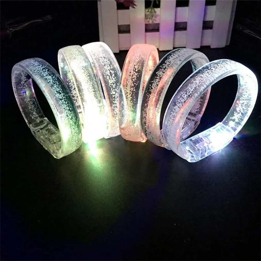 1pcs LED Flash Bracelet Colorful Light Up Bubble Bracelets Party Favors Light-Up Acrylic Bracelet LED Flashing Wristband