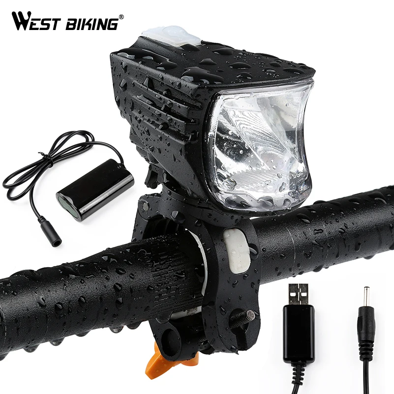 WEST BIKING Bike Light IPX-6 Waterproof 600 Lumens USB Rechargable Handlebar Light with 3300mAh Battery Pack Bike Bicycle Light