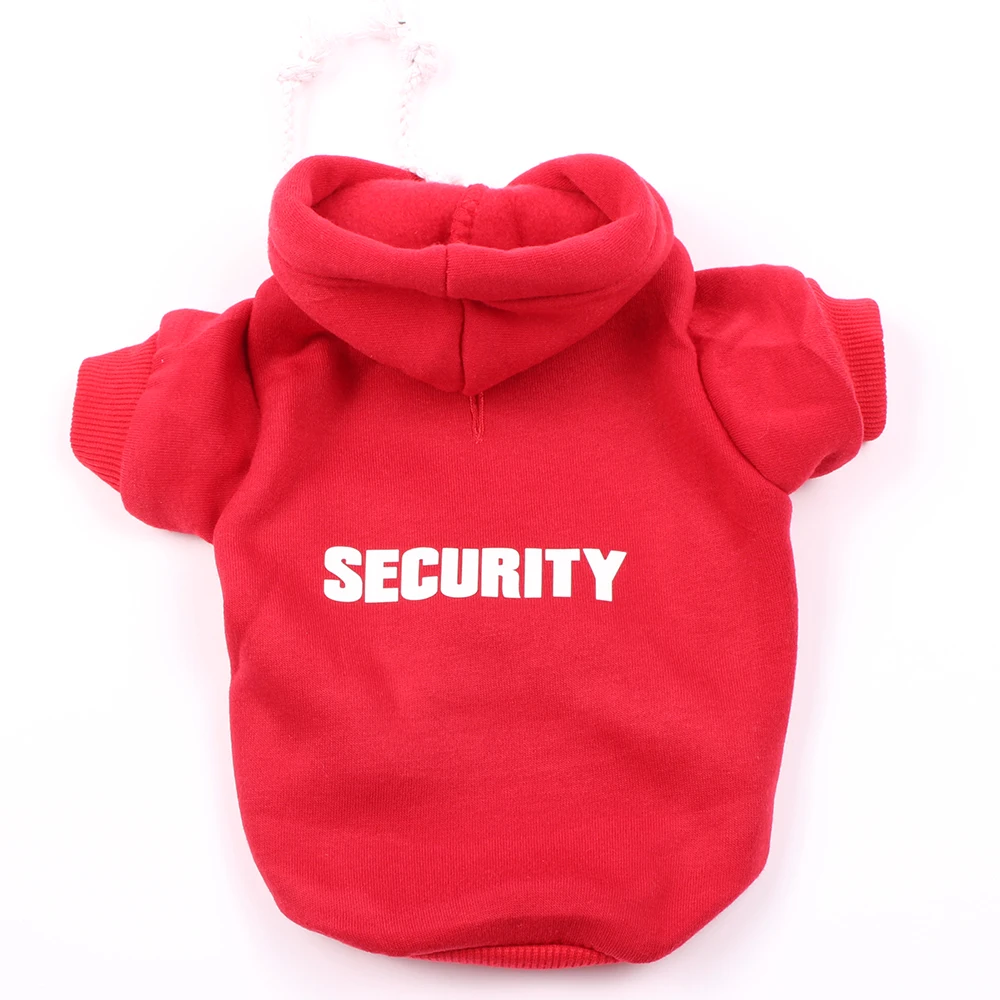 Dog Pet Hoodie Sweater SECURITY Design Cat Puppy Coat Jacket Autumn/Winter Clothes Apparel for Dogs Cats Small Medium pet clothes