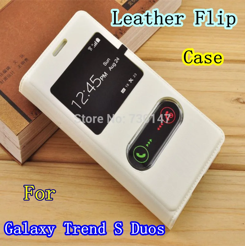 Новинка 100% кожаный чехол книжка с окошком для Samsung galaxy Trend S Duos S7562 GT S7562|case case|case for