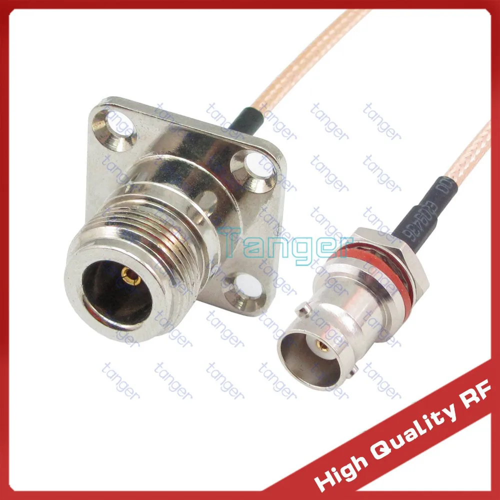 

N female jack 4four hole panel to BNC female jack behind with nut straight with RG316 Coaxial Pigtail Jumper cable 40" 100cm