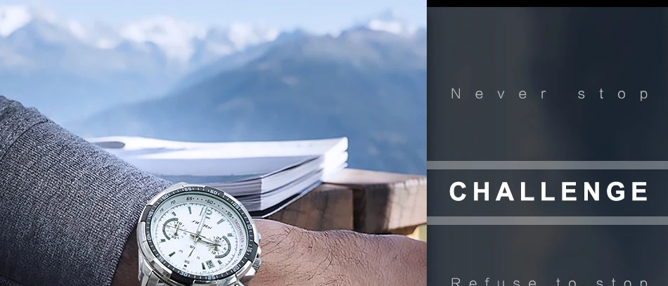 SINOBI хронограф классические роскошные деловые мужские часы полностью Стальные кварцевые часы мужские часы армейские военные наручные часы